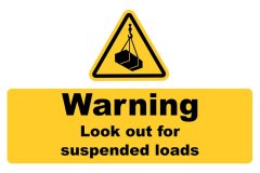 Warning Lookout For Suspended Loads 30x40cm Sign - 2 Pack.