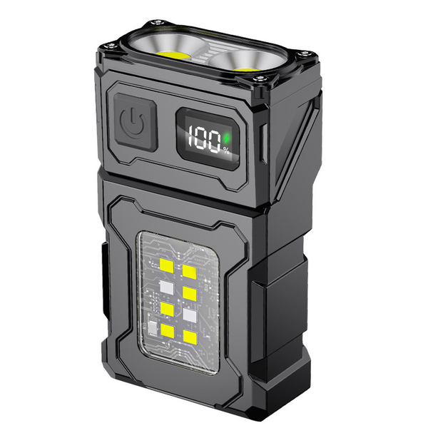 Multifunctional Dual-Light Source Flashlight | Magnetic Adsorption, Digital