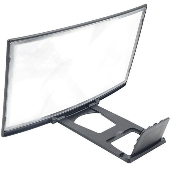 Curved Phone Screen Magnifier, Magnifying glass with Phone Stand Holder