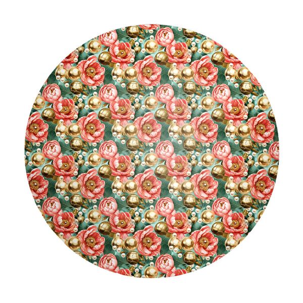 Green And Gold Round Tablecloth