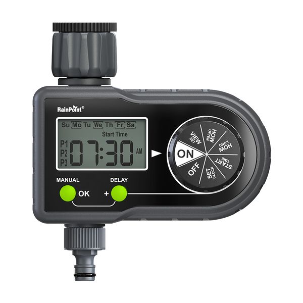 RainPoint Sprinkler Timer + Nozzle | 1 Zone Garden Water Irrigation 101P