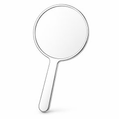 Oversized Portable Round Makeup Mirror - Silver