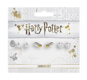 Harry Potter - Stud Earring Set Deathly Hallows/Golden Snitch/Platform