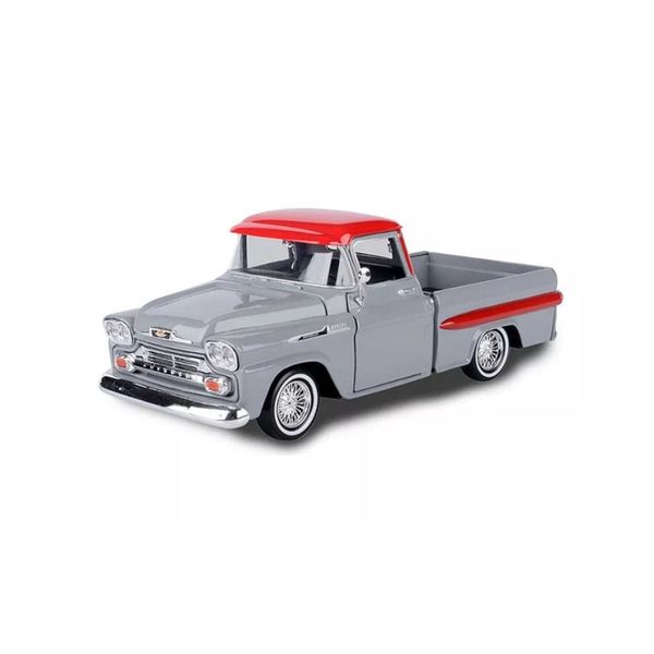 Motormax Get Low Series 1958 Chevy Apache Fleetside Pickup Grey Scale 1:24
