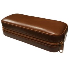 AB Collezioni Women/Men Travel Leather Box Case Compartment for 2 Watches