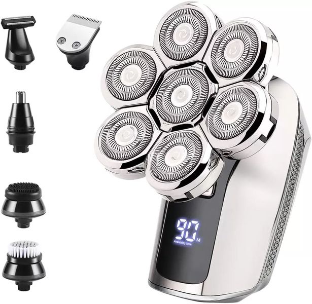 5 in 1 Rotary Rechargeable Portable Shavers for Men with LED Display