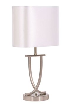 Bright Star Lighting - Table Lamp With Oval Pearl White Shade