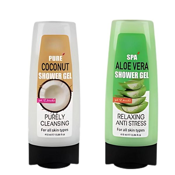 2 Pack of 410ml Body Wash (Aloe Vera and Coconut)