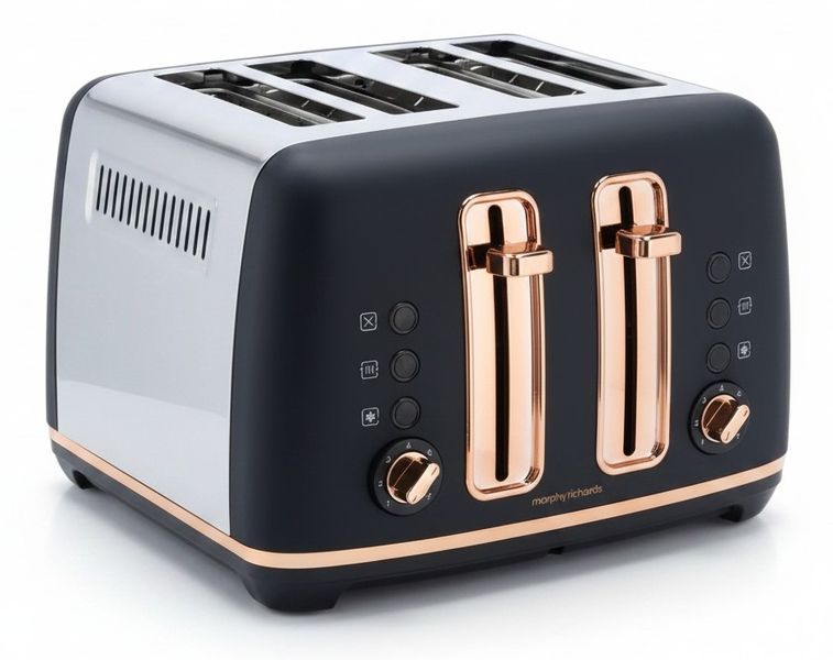 Morphy Richards 4-Slice Bread Toaster Variable Browning Even Toasting Navy