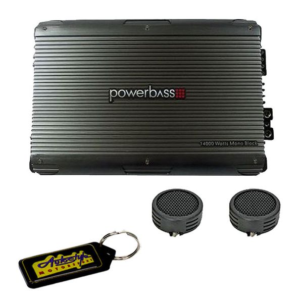 Powerbass Mono 14000w High Power Class D Amplifier &amp; Evo Tweeters &amp; Keyring