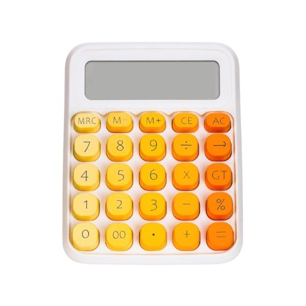 12-Digit Mechanical Switch Basic Calculator With Large LCD Display -Pastels