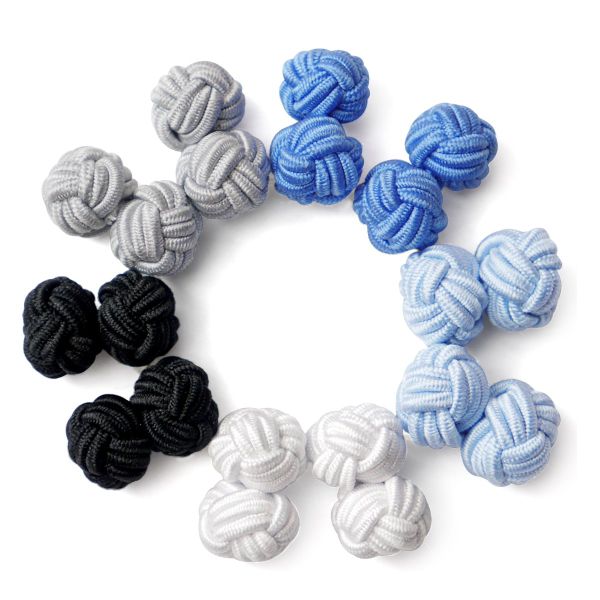 5 Pairs Elastic Fabric Cufflinks, for Mens/Womens Shirt Gift