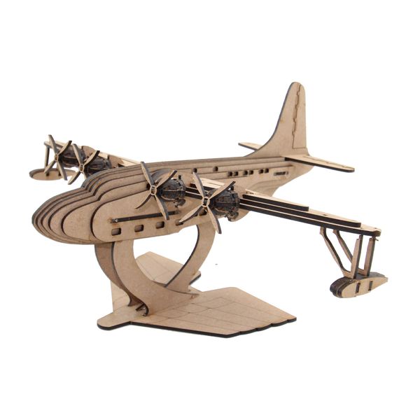 Wow We - 3D Wooden Model Aeroplane Simple Solent