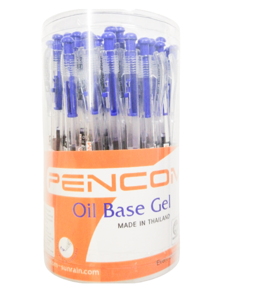 Pencom - OG14 Oil Gel 0.7mm Blue Retractable Pen Drum of 50