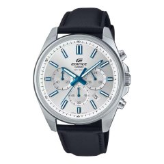Casio - Edifice Mens Black Leisure Leather Strap Watch-EFV-650L-7AVUDF