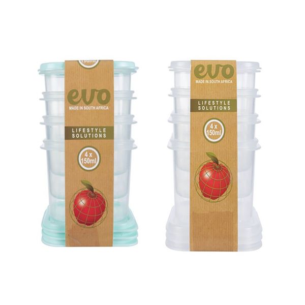 Plastic Container 150ml - 5cm x 5cm x 5cm Assorted Colours (2 Pack)