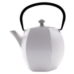 Regent White Cast Iron Nambu Tekki Japanese Teapot with Black Handle 800ml