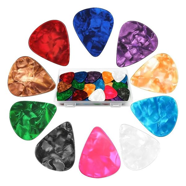 75Pack Guitar Picks with 3 Different Thickness with Organizer Box for Acous