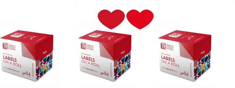 Redfern Heart Sticker Labels 25mm x 18mm 3's