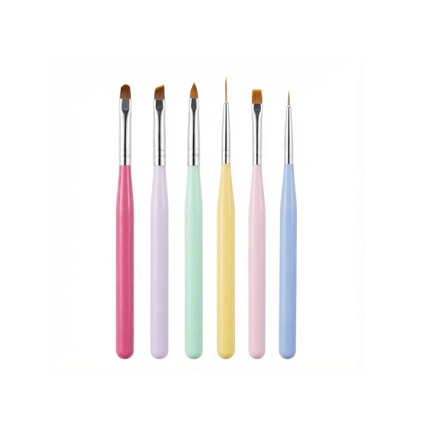 6PCS Nail Art Brushes Set for Gel, Dotting &amp; Fine Lining