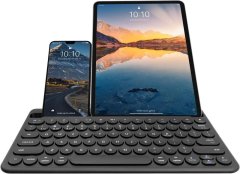 Macally Small Bluetooth Keyboard For iPhone iPad and Tablet - Multi-Device Compatibility - Black