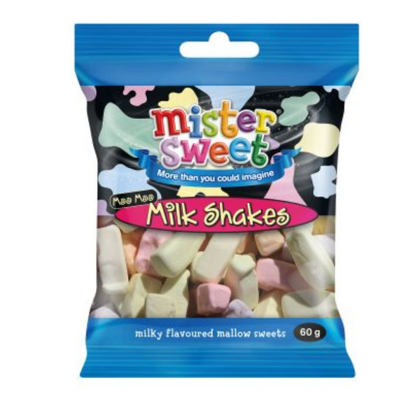 Mister Sweet Moo Moo Milkshake 60g - 24 Pack | Milky Flavoured Sweets