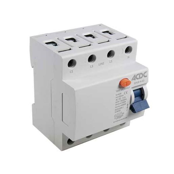 Din Earth Leakage Relay 4 Pole 25A