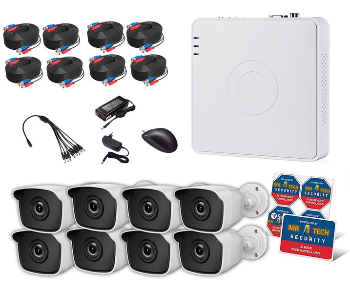 MR A TECH 8 Channel Kit Turbo DVR with 8 Cameras Audio &amp; video (AOC)