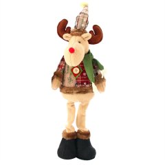 Standing Christmas Reindeer, Reindeer Stuffed Plush with Retractable Legs C