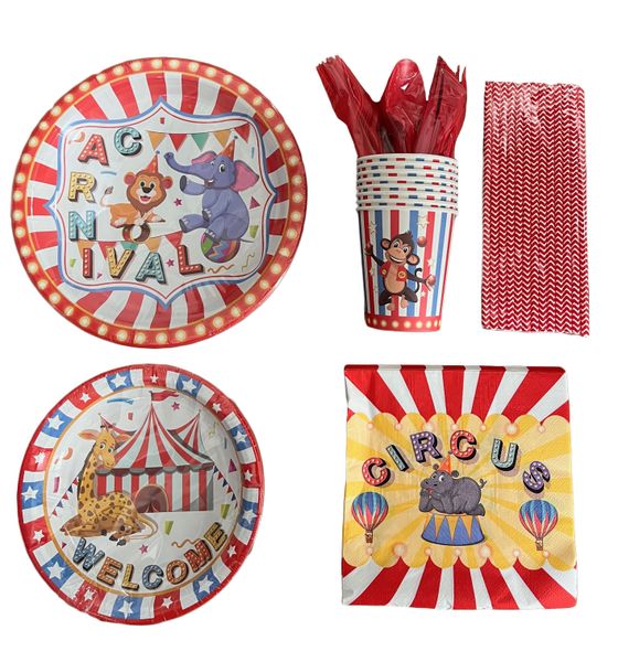 Party Paper Tableware / Cutlery Set - Circus Theme 2