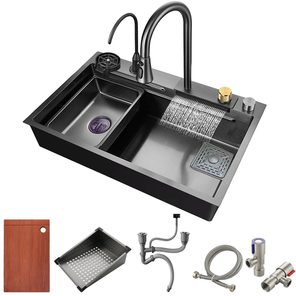 HOMEPOLA Stainless Steel Fully Configured Single Bowl Kitchen Sink