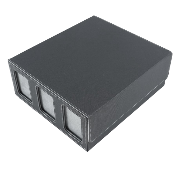 Storage Box for Trading Cards with Viewing Window Magnetic Purple