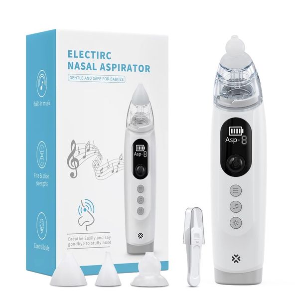 Nasal Aspirator for Baby, Adjustable Suction, Music, and Light