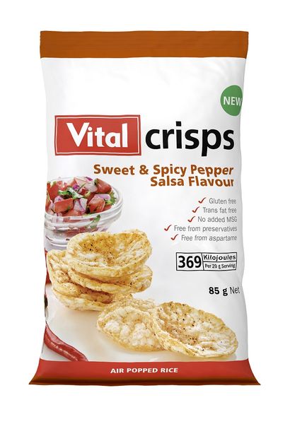 Vital Crisps Sweet &amp; Spicy Pepper Salsa - 85g
