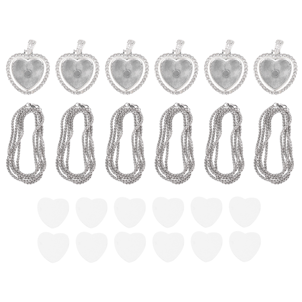 Sublimation Rhinestone Trays - Pendant Set Heart Style - 24 Piece