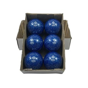SNS Blue Glitter Match Smooth Hockey Balls - Box of 6
