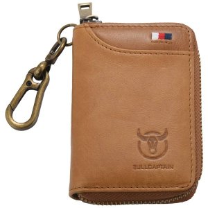 Bullcaptain Leather Men&amp;Women Key Wallet Brown
