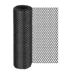 Plastic Wire Mesh Fence,Black,40cm x 10m