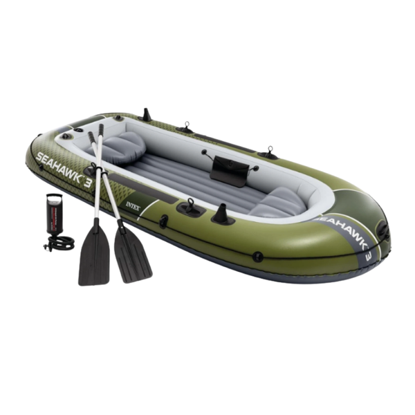 Inflatable Fishing Boat Set with Oars &amp; Pump - 2-3 Person Raft
