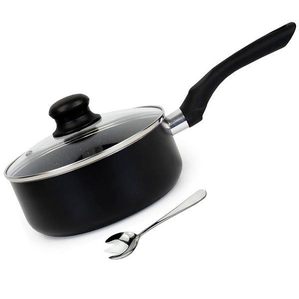20cm - Nonstick Saucepan with Detachable handle &amp; Glass Lid