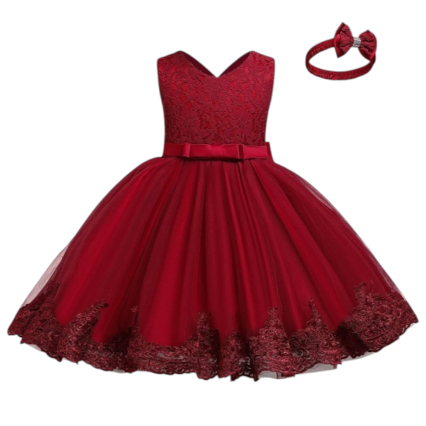 Ruby Lace Princess Ballgown Dress for Girls