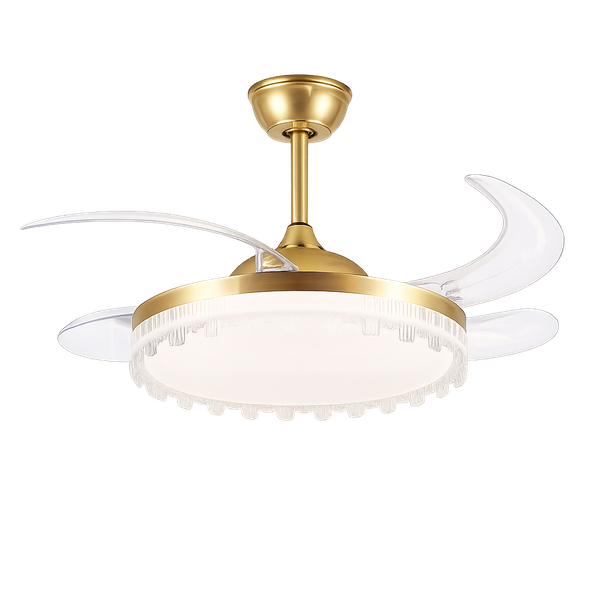 Electrolite Gold Ceiling Fan with Lights and Remote - EMS