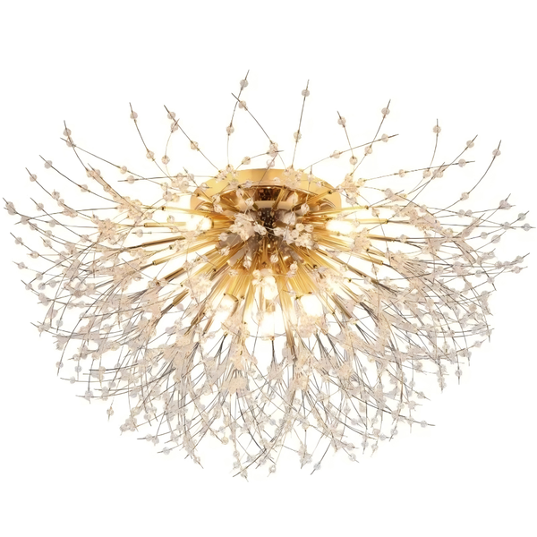 6 Lights Crystal Firework Flush Mount Ceiling Light - Glod