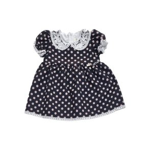 Little People Shop: Baby Girls Black and Beige Polka Dot Dress