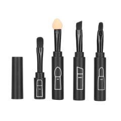 4 in 1 Telescopic Makeup Brushes Set Retractable Lip Cosmetic Brushes Black