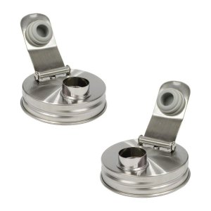 2 Pieces 70mm Mason Stainless Steel Jar Pour Spout Lid Leaking Proof