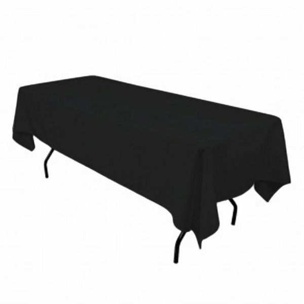 SAER 10 Seater Rectangular Short Black Tablecloth
