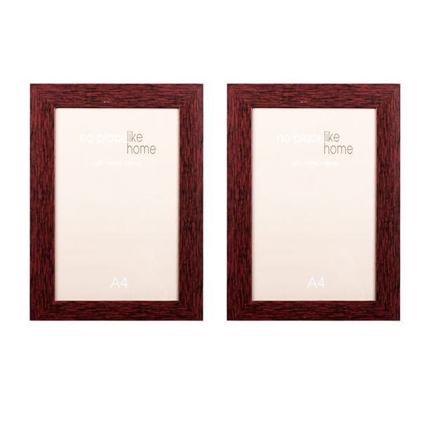 Certificate Picture Frame Plastic Mahogany A4 Size - Set of 2