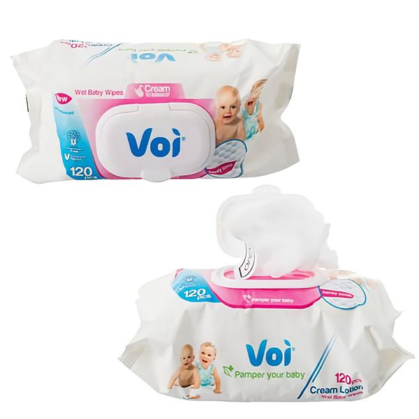 Bulk Pack x 6 Baby Wet-wipes 120Piece 16x19cm Honeycomb