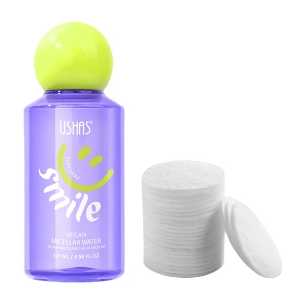 Pack of 2 - Ushas Aloe Vera Smile Vegan Micellar Water Makeup Remover